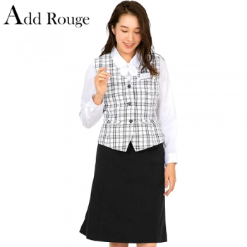 事務服セット Add Rouge タータンチェック（ホワイト）