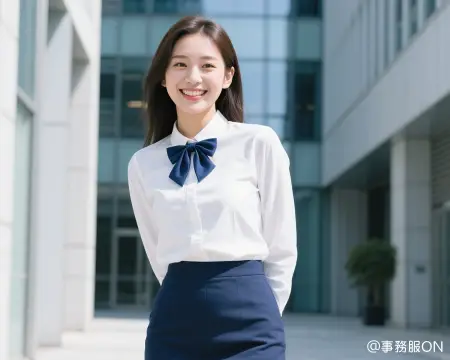 事務服のブラウススタイル