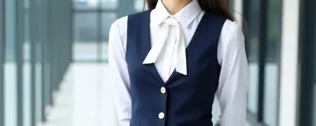 事務服ベスト襟の種類(ノーカラー(襟なし))