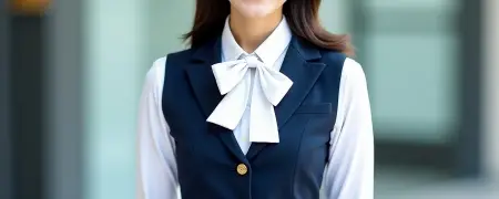 事務服ベスト胸ポケットの種類(胸ポケットあり)