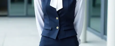 事務服ベスト前ポケットの種類(フラップ付きポケット)