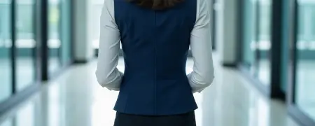 事務服ベスト背ベルトの種類(背ベルトなし)